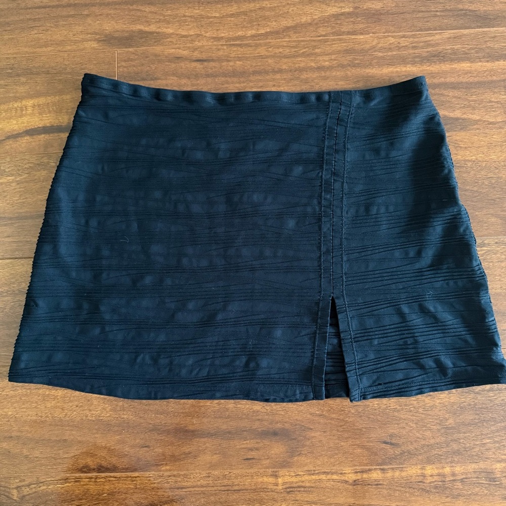 Gottex Black Swim Skirt Women’s L Cover-Up Mini Textured Vintage 90s Y2K Resort